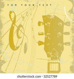 Abstract musical lines with notes. Vector