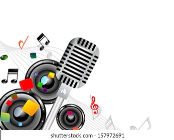 abstract musical mic background vector illustration