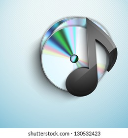 Abstract musical note with CD .