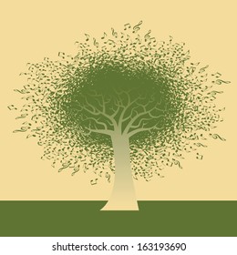 Abstract Musical Note Tree illustration for Web or Print 