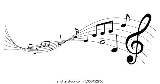 Abstract Musical Notes Stock Vector (Royalty Free) 1335452960 ...