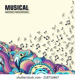 Abstract musical notes on a background. Vector illustration concept design 