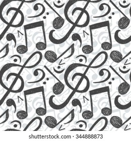 Abstract musical notes seamless pattern 