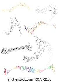 abstract musical notes stock vector illustration isolated on white background