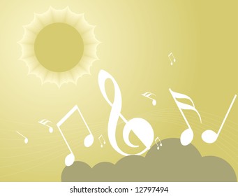 abstract musical notes vector illustration background