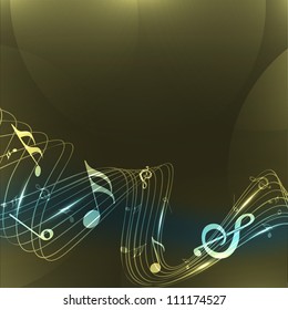 Abstract musical notes wave background. EPS 10.