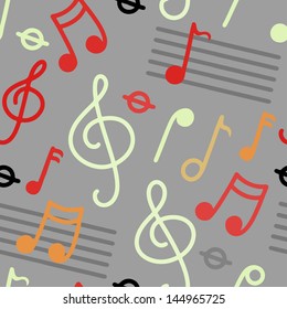 Abstract musical seamless pattern - vector