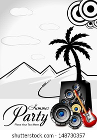 abstract musical summer background vector illustration 