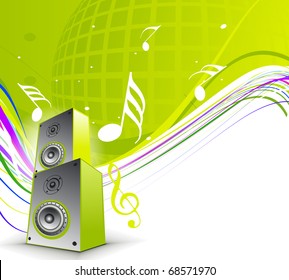 abstract musical theme with speakers background, vector illustration