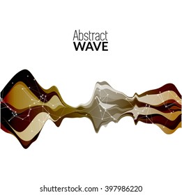 Abstract musical wave background. Vector sound wave element.