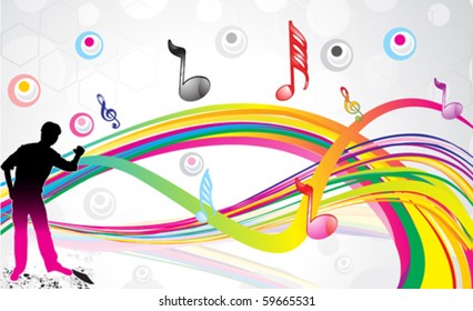 abstract musical wave with shill outs vector illustration