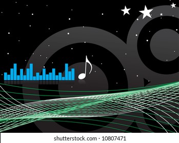 abstract musical waves background vector illustration
