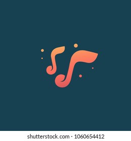 Abstract musiclogo icon vector design. Sound recording studio, night party vector logo. Vector illustration, Graphic Design Editable Design. Note web icon.