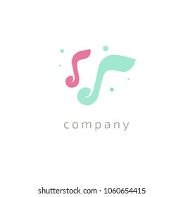 Abstract musiclogo icon vector design. Sound recording studio, night party vector logo. Vector illustration, Graphic Design Editable Design. Note web icon.