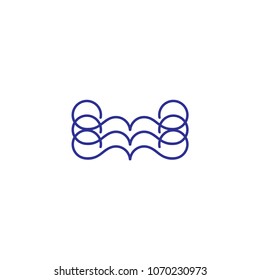 abstract mustache lines art logo