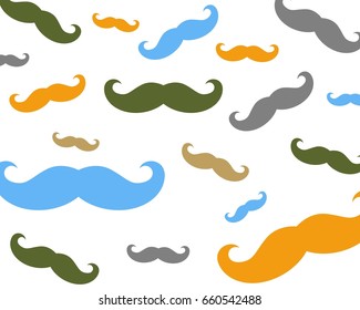 Abstract mustache pattern for banner and wallpaper. Fathers day