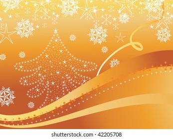 abstract mustard merry xmas background, vector illustration