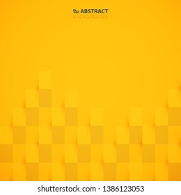 Abstract mustard yellow color paper cut design pattern background. You can use for cover design, artwork, ad, poster, presentation. illustration vector eps10