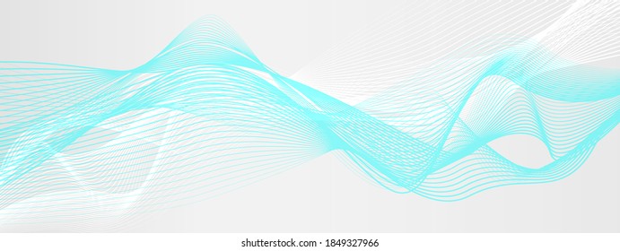 Resumen de fondo silenciado con líneas onduladas azules. Ilustración vectorial.