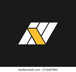 Abstraktes MV- oder VM-Monogramm-Logo als Diagramm. Design-Vorlage für Vektorillustrationen.
