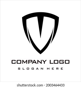 concepto de diseño de logotipo MV VM Shield abstracto, ilustración vectorial.
