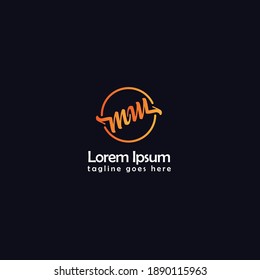 Abstract mw logo, letter logo