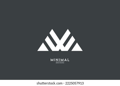 Abstract MW, WM, M, W Letters Logo Monogram icon.