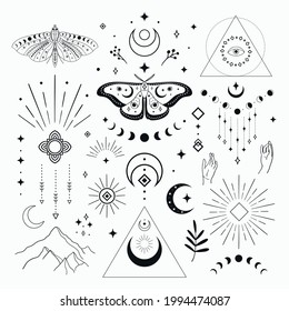 abstract mystic black vector line design elements