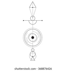 Abstract mystic sign with geometric shapes