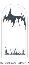 Abstract mystical frame in the form of stretching tentacles. Vector. 
