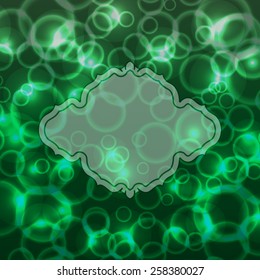 Abstract mystical green background with bokeh effect.. Vector illustration.  