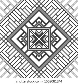 Abstract mystical maze symbol. Labyrinth print.