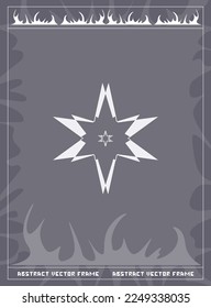 Abstract mystical vector frame. Card border design. Star design.