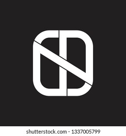 abstract n infinity line geometric square logo vector