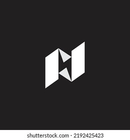 Abstract N letter electric energy logo template element.