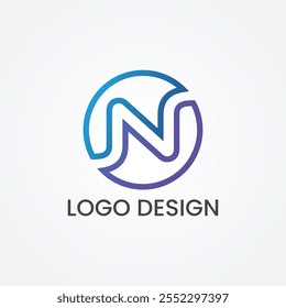 Abstract N Letter Logo Design Template