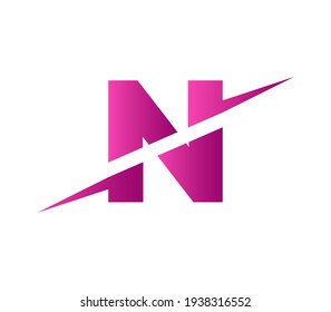 Abstract N letter logo with slice concept vector. Colorful Slice N letter logo modern, minimal, elegant, brand and trendy