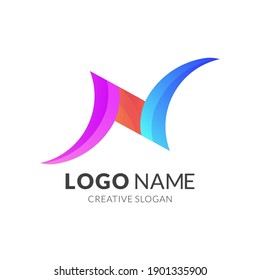 Resumen N Letra Icono del vector del logotipo