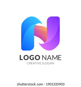 Abstract N Letter Logo Vector Icon Templete