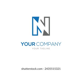 Abstract N letter logo vector design template.