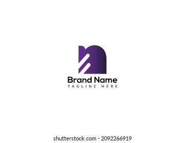 Abstract n letter modern initial lettermarks logo design