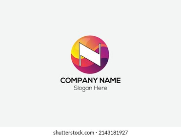 Abstract N letter modern initial lettermarks logo design