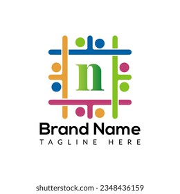Abstract N letter modern initial lettermarks logo design	
