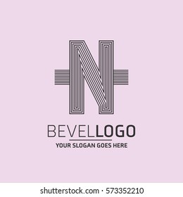 Abstract N letter vector logo icon template