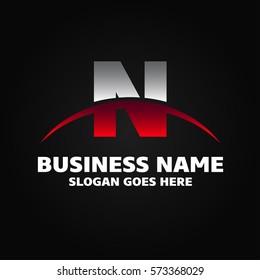 Abstract N letter vector logo icon template
