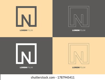 Abstract N logo design vector template