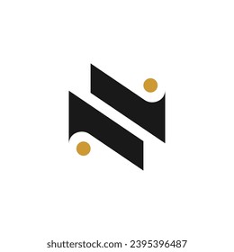 abstract N logo design vector template