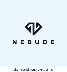 abstract n logo. diamond icon