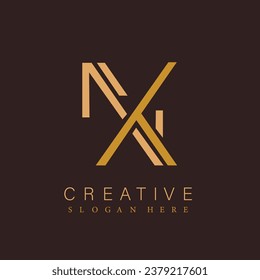 Abstract N and X logo design vector icon