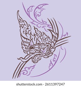 Abstract of Naga vector for card, decoration, illustration